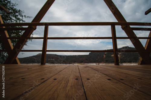 View from the cabin at the tzibanza island in Queretaro Mexico