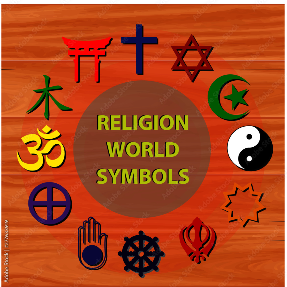 world religion symbols colored signs of major religious groups and ...