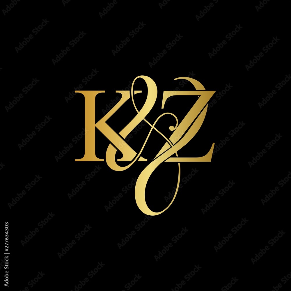 Vecteur Stock K And Z Kz Logo Initial Vector Mark Initial Letter K And Z Kz Luxury Art Vector Mark