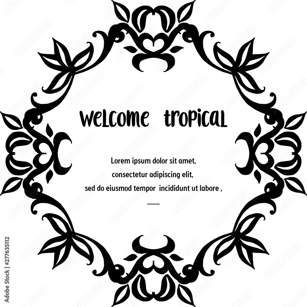 Blossom flower for ornament, for design welcome tropical. Vector