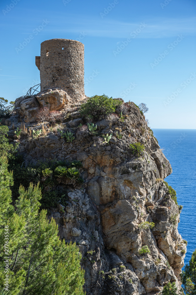 Old watchtower on the island of Mallorca in Spain