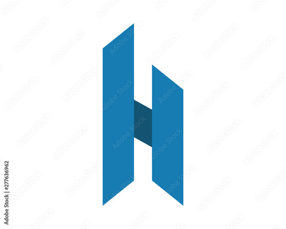 H letter overlapping fold logo H letter overlapping fold logo