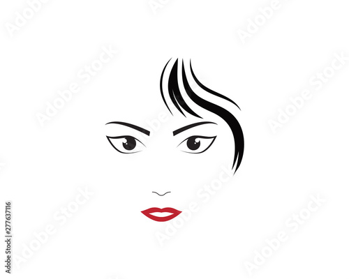 woman face silhouette character illustration logo icon