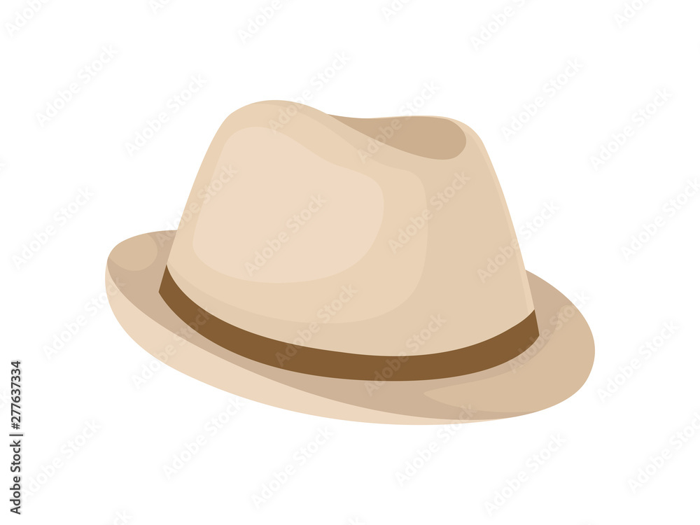 Classic beige hat for men. Vector illustration on white background. Classic beige hat for men. Vector illustration on white background.