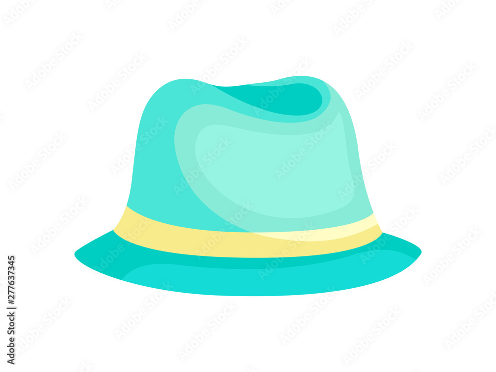 Light blue hat for women. Vector illustration on white background. Light blue hat for women. Vector illustration on white background.