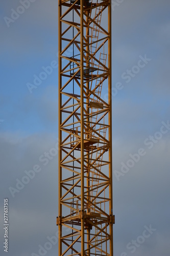 Steel tower detail of tower crane with platforms and ladders. © Daniel Poloha