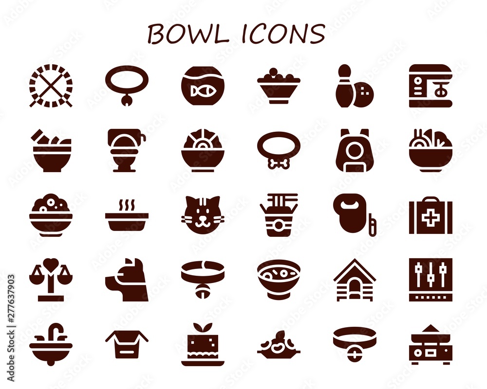 bowl icon set