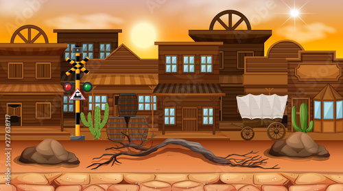 Desert street town scene