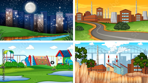 Set of different background scenes