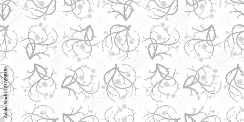 Plum blossom background. Seamless pattern.Vector. 有機的なパターン