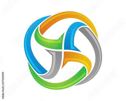 Abstract j motion logo icon template
