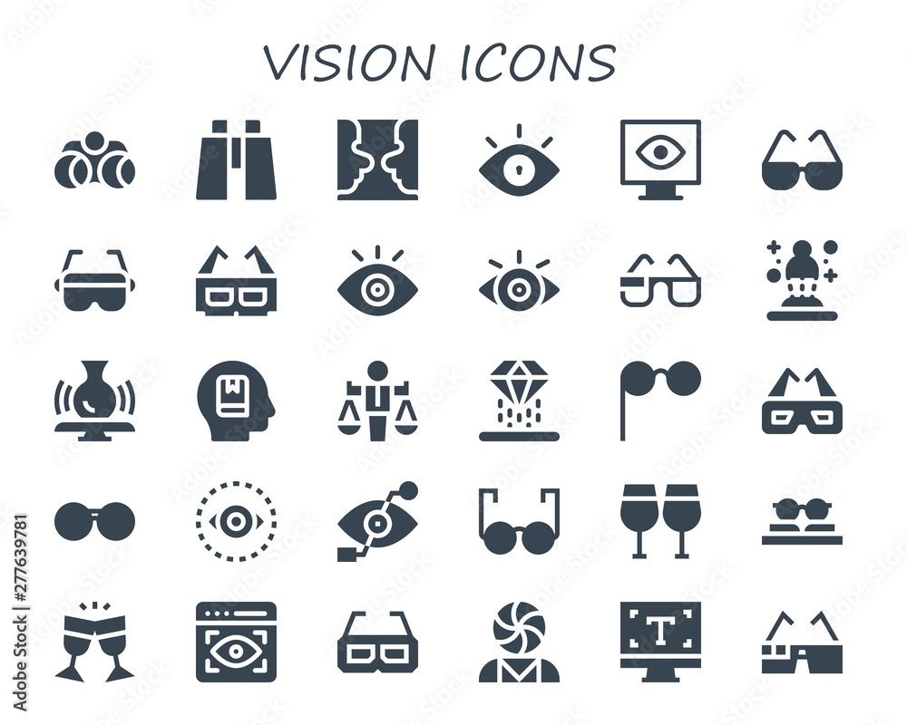 vision icon set vision icon set