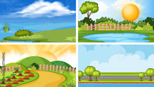 Set of different nature scenes