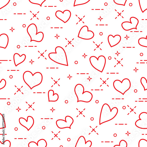 Cute seamless pattern with hearts. Valentine's