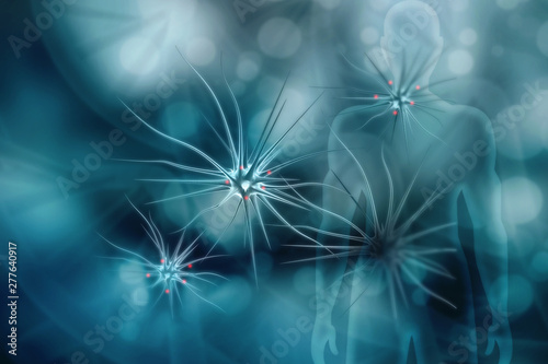  3d illustration neuron