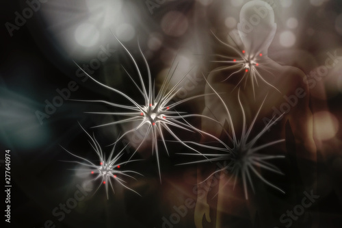  3d illustration neuron