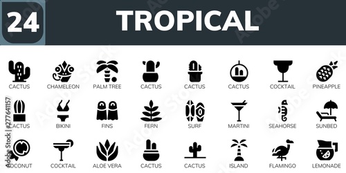 tropical icon set