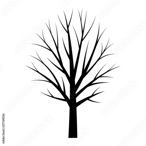Tree black silhouette. Free tree template