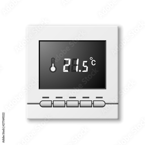 Realistic thermostat vector illustration. Temperature controller.