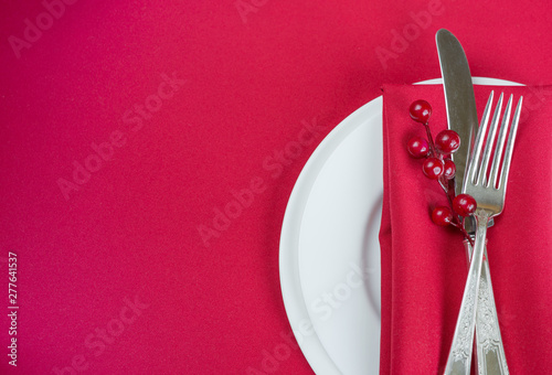 Red Christmas table