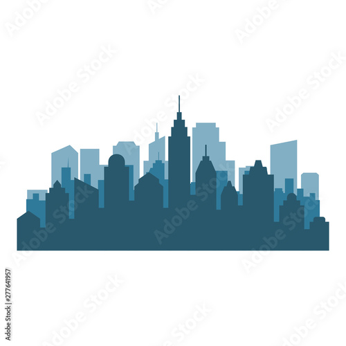 Set of cityscape background. Skyline silhouettes. Modern architecture. Horizontal banner with megapolis panorama. Vector illustration.