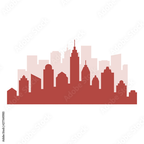 Set of cityscape background. Skyline silhouettes. Modern architecture. Horizontal banner with megapolis panorama. Vector illustration.