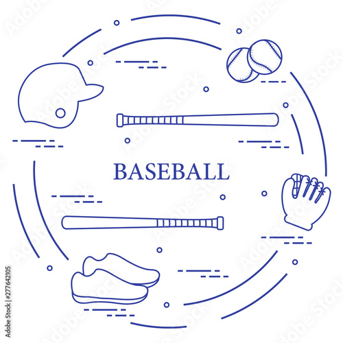 Baseball bats, glove, balls, helmet, shoes.