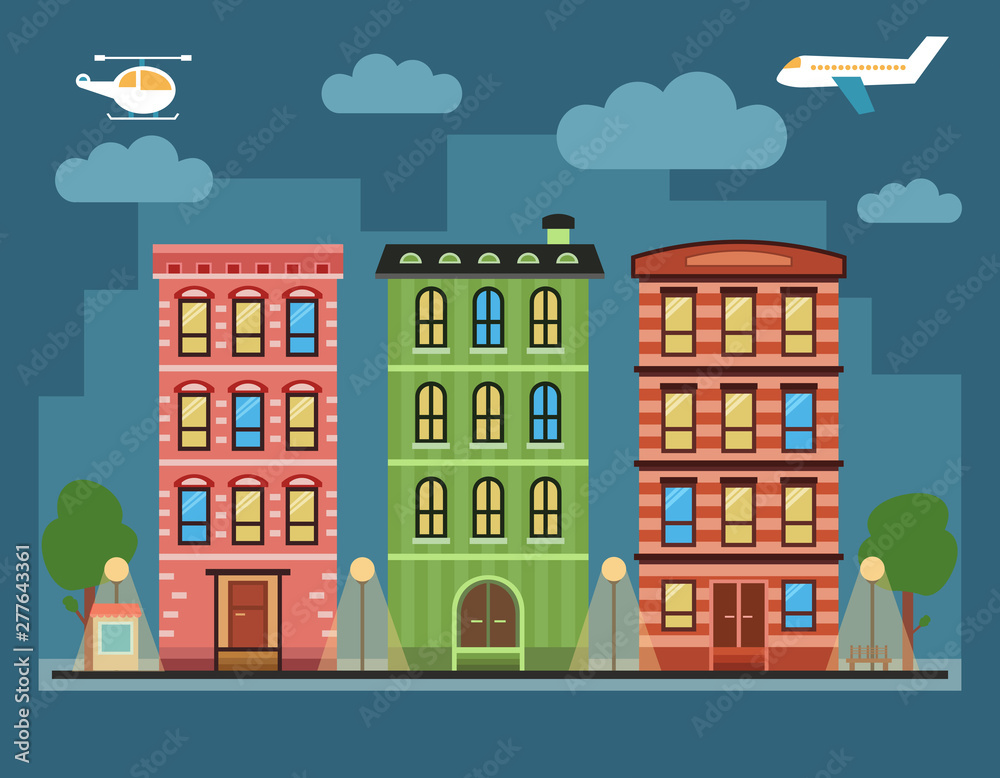 Urban background. City. Vector illustration.