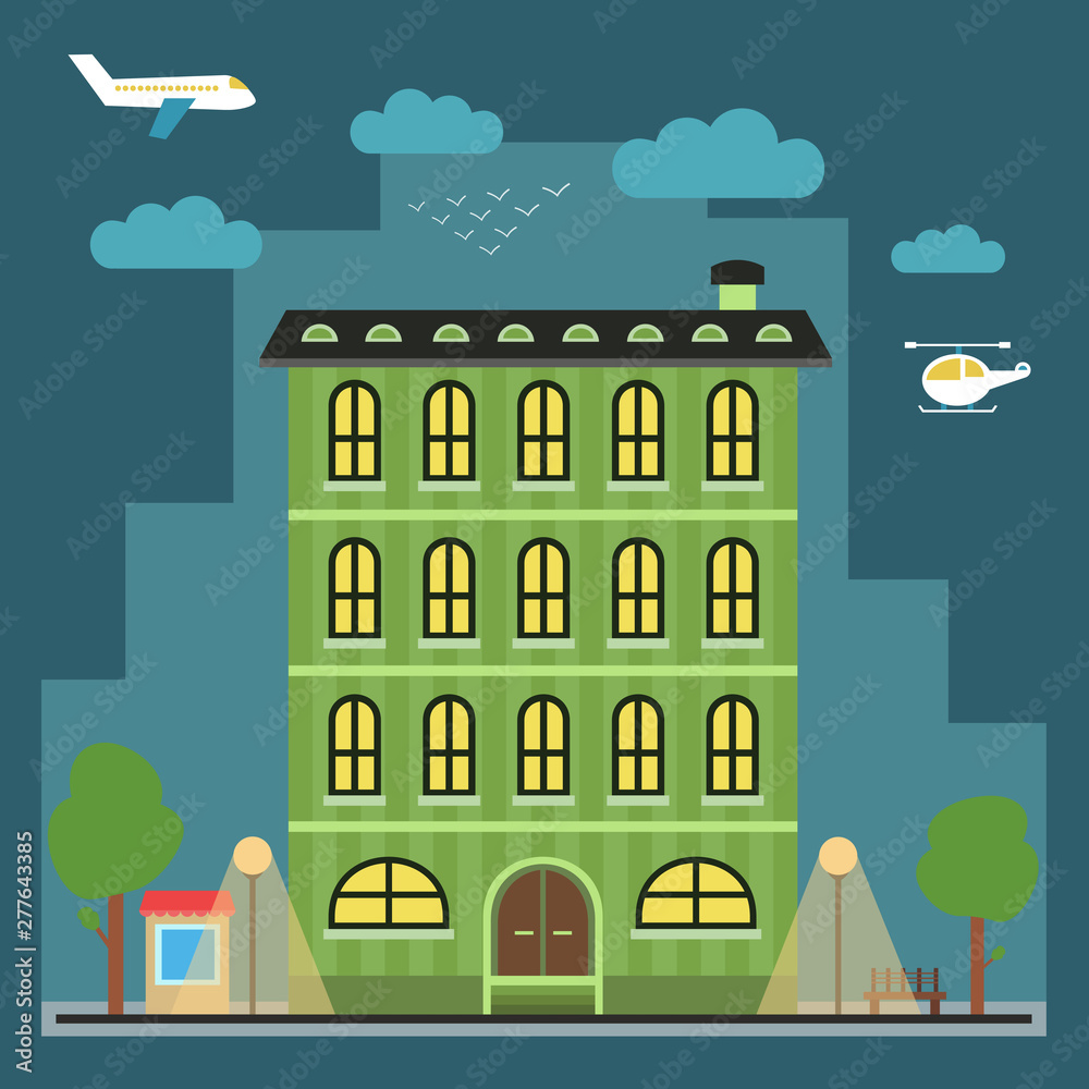 Urban background. City. Vector illustration.