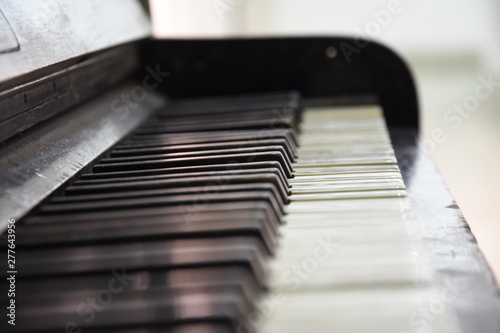 Old retro piano keyboard