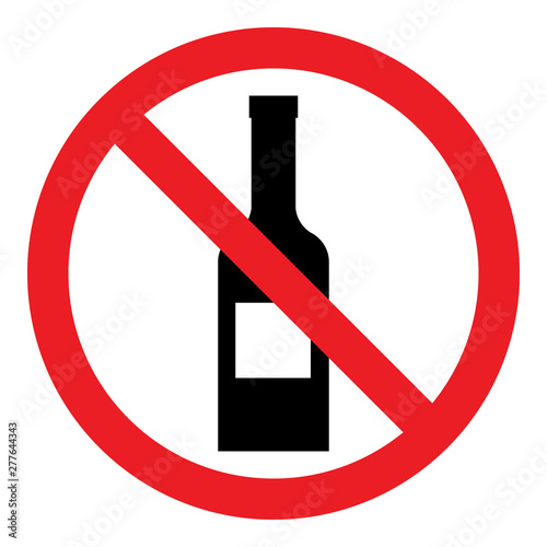 No alcohol drink forbidden sign symbol bottle logo