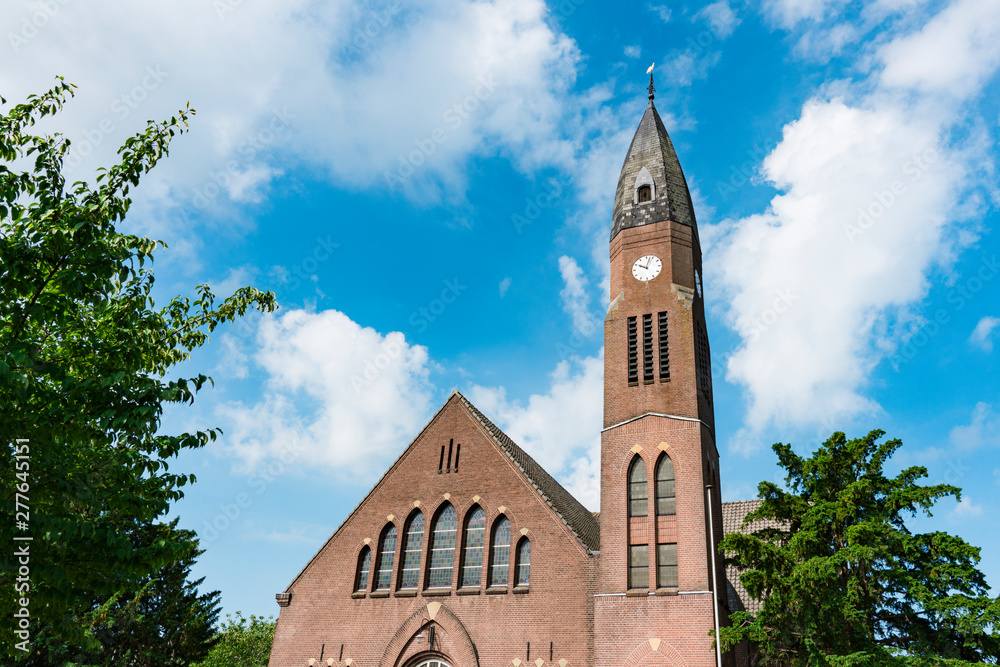 Opstandingskerk, church in Woerden, The Netherlands. Space for text