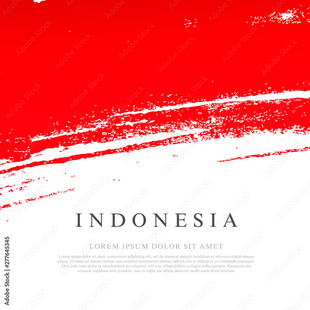 Flag of Indonesia. Brush strokes drawn by hand. Flag of Indonesia. Brush strokes drawn by hand.