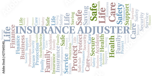 Insurance Adjuster word cloud vector made with text only.
