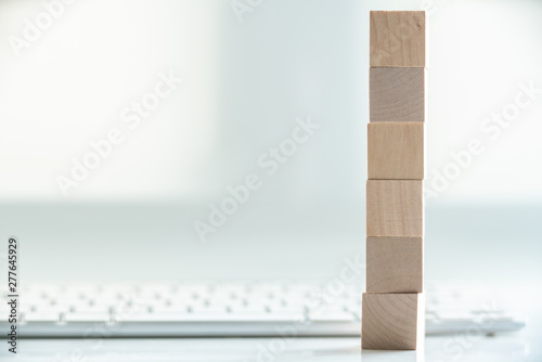 Fototapeta Naklejka Na Ścianę i Meble -  Building Blocks on table with white background