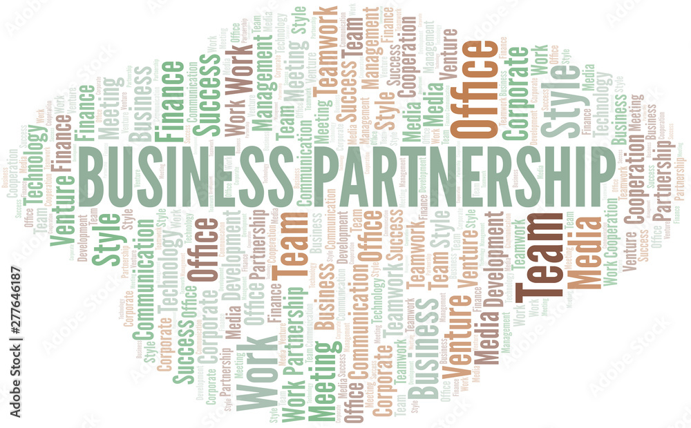 Obraz premium Business Partnership word cloud. Collage made with text only.