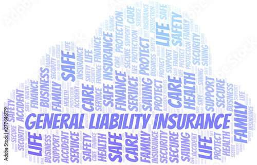 General Liability Insurance word cloud vector made with text only.