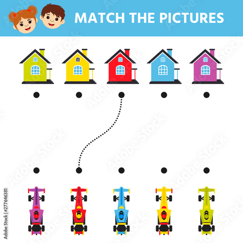 Math Game for children. Labyrinth. Cartoon racing cars. Help the moped get to the finish line. Education developing worksheet. Vector illustration