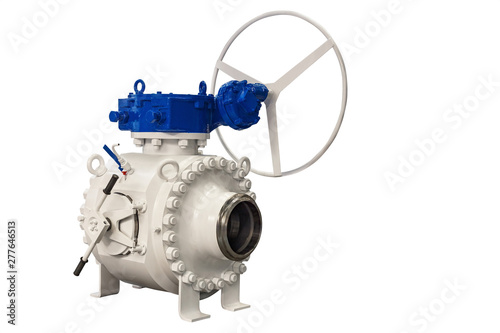 modern industrial shut-off valve with manual control for working in aggressive gases