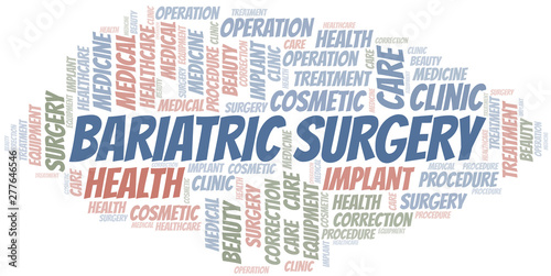 Bariatric Surgery word cloud vector made with text only.
