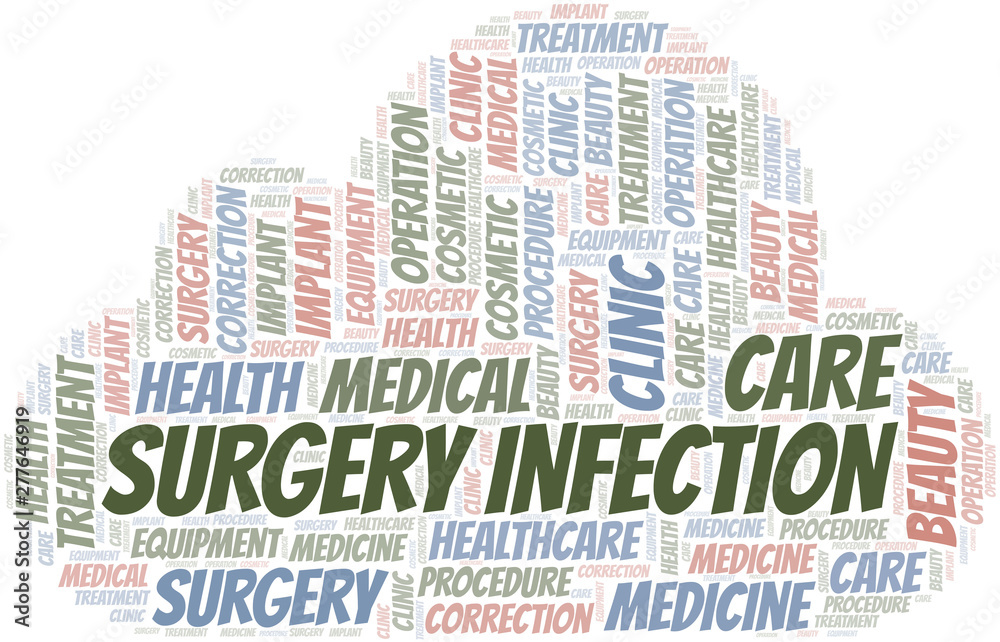 Obraz premium Surgery Infection word cloud vector made with text only.