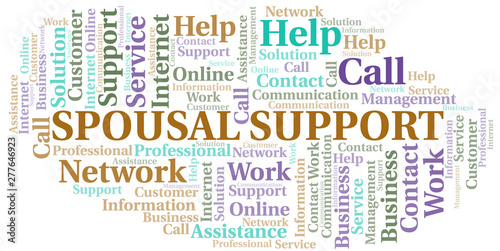 Spousal Support word cloud vector made with text only.