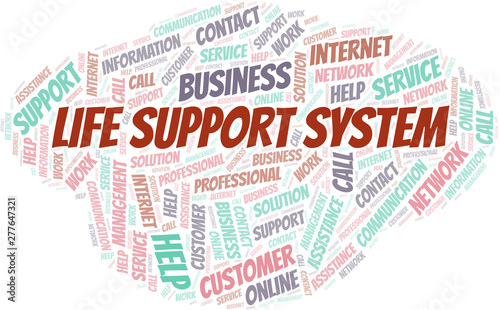 Life Support System word cloud vector made with text only.