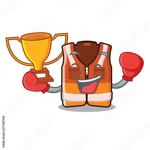 Boxing winner safety vest stored in cartoon closet