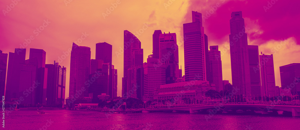 Singapore skyline urban landscape. Business district. Sityscape.