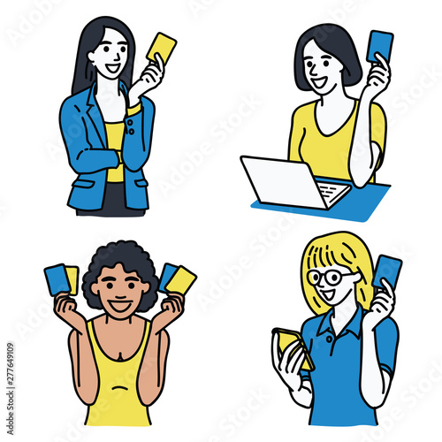 Women holding credit card