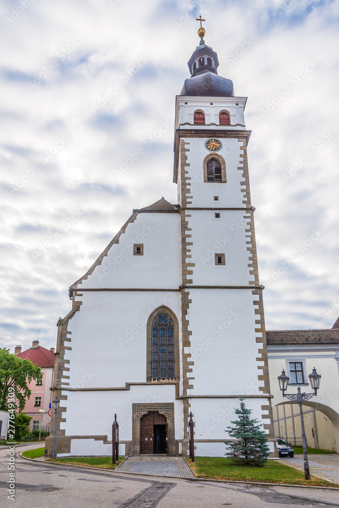 View at the Church of Saint Peter and Paul in Nove Hrady - Czech Republic