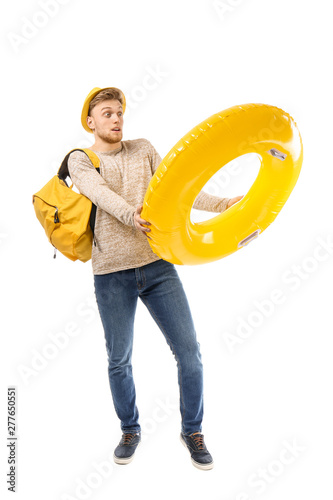 Funny young tourist with in...