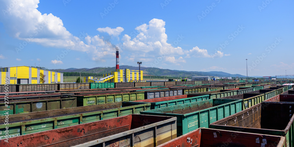 Fototapeta premium train coal mining export shipment