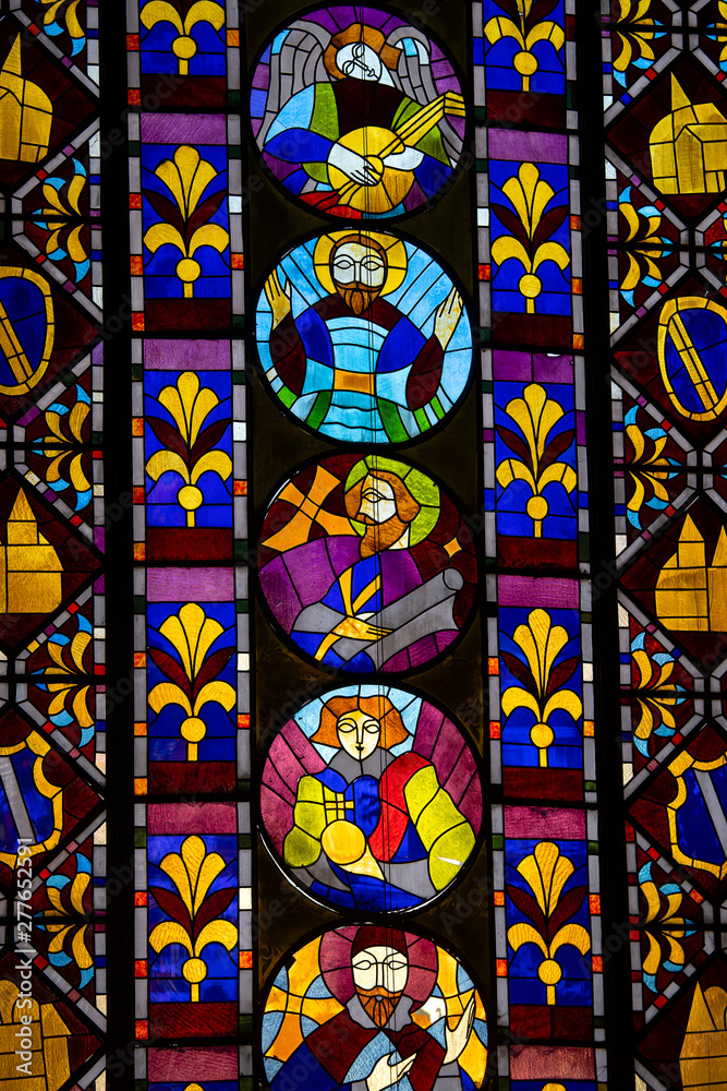 Stained glass window in a church in Batumi, Georgia